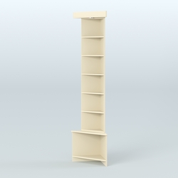 Витрина открытая для чая и кофе угловая №3 (внешний угол), Крем Вайс