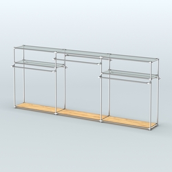 Островная торговая система ХРОМ 3600 мм с поручнями №6, Дуб Золотистый