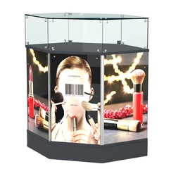 Прилавок со световым коробом угловой №6, Антрацит