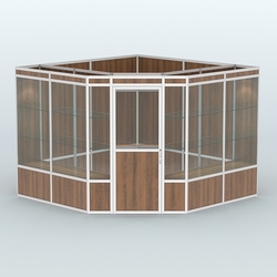 Павильон из профиля угловой №8а (9 кв.м), Орех