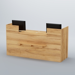 Ресепшен Атлант классический с полкой №2, Дуб Золотистый