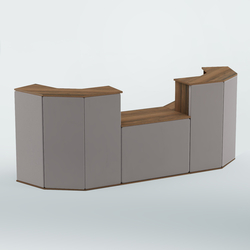 Ресепшен со столом БАРОН №7 (ровная поверхность), Орех + Велюр 16 Elephant