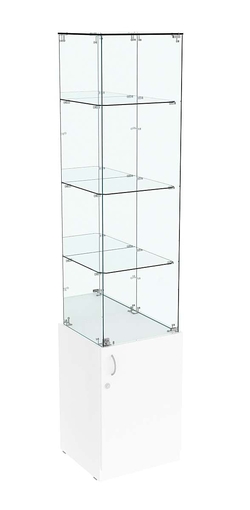Высокая витрина ИСТРА №708 (задняя стенка - зеркало), Белый