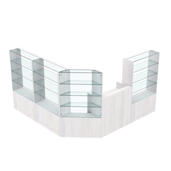 Торговый угловой островок ГРАЦИЯ №3 (открытый) (5.9 кв.м), Ясень Анкор светлый