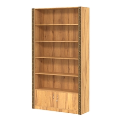 Торговый большой стеллаж с накопителем и декором №СБА-1-1ВД-400, Дуб Золотистый