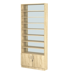 Стеллаж из ДСП с 7-ю полками 200x900 мм серии LEVEL-7 №10-2 (З/C - ЗЕРКАЛО), Дуб Сонома