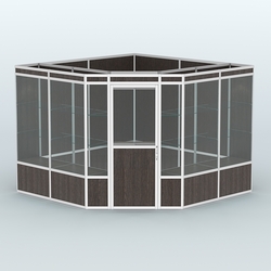 Павильон из профиля угловой №8а (9 кв.м), Дуб Венге