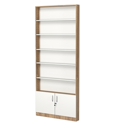 Стеллаж из ДСП с 5-ю полками 100x900 мм серии LEVEL-5 №8 (З/C - ДВП), Дуб Канзас коричневый + Белый