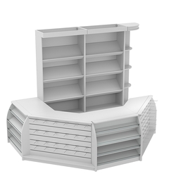 Комплект кассовой зоны со скосами для магазина выпечки средний №2-1, Серый