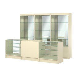 Комплект витрин ЭК-03 и прилавков ЭК-4, Крем Вайс