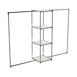 Хромированное вешало ЛИНИЯ №2-3 с полками ДСП 16 мм, Белый