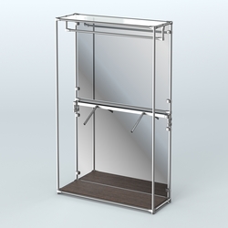 Торговая система ХРОМ (задняя стенка - зеркало) 1200 мм с поручнями №2, Дуб Венге