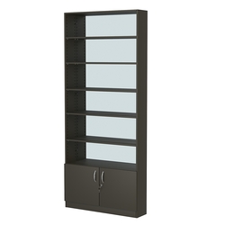 Стеллаж из ДСП с 5-ю полками 200x900 мм серии LEVEL-5 №10-2 (З/C - ЗЕРКАЛО), Черный