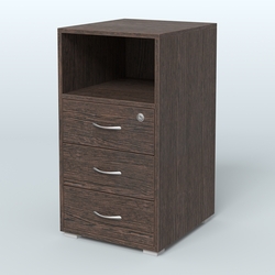 Тумба приставная 3 ящика с нишей, Дуб Венге