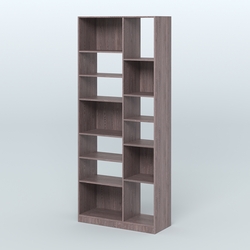 Стеллаж из ДСП серии ЛОФТ №9-2 с полками ДСП, Ясень Анкор темный