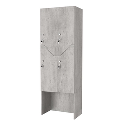 Шкаф для раздевалок СТАНДАРТ-Элегия №3-2А, Бетон Чикаго светло-серый F186 ST9