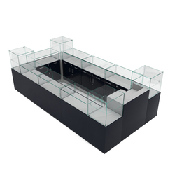 Остров ювелирный "Диаманд" №3, ЛДСП серый + МДФ инфиго