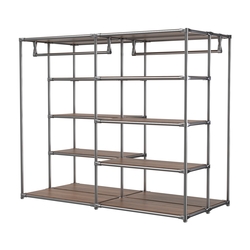 Хромированное вешало ПЛАТФОРМА №1-3 с полками ДСП 16мм, Орех