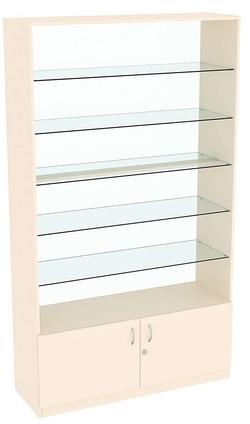 Витрина СЭСП-О №1-1-500 (З/C - Стекло) со стеклянными полками, Крем Вайс