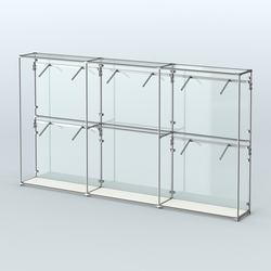 Торговая система ХРОМ (задняя стенка - стекло) 3600 мм с поручнями №9, Белый