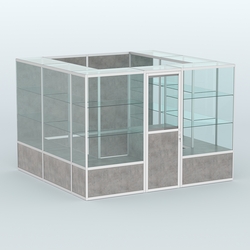 Павильон из профиля пристенный №9б (6,75 кв. м), Бетон Чикаго светло-серый F186 ST9