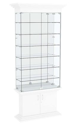 Витрина узкая с 6-ю полками и подсветкой ЦИТАДЕЛЬ №32, Белый