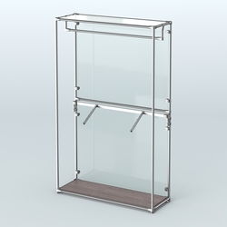 Торговая система ХРОМ (задняя стенка - стекло) 1200 мм с поручнями №2, Ясень Анкор темный