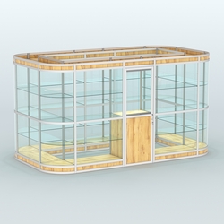 Павильон из профиля островной №4в, Дуб Золотистый