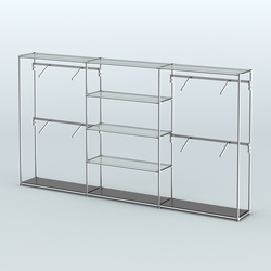 Торговая система ХРОМ без ДСП 3600 мм с прозрачными полками и поручнями №5, Черный