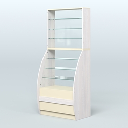 Витрина БРИЗ №1-900, Ясень Анкор светлый и Крем Вайс