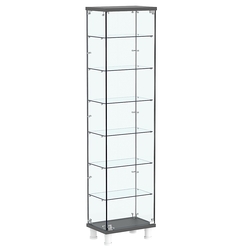 Витрина РОНДО №1-5 на ножках (задняя стенка стекло), Темно-Серый