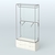 Торговая система ХРОМ (задняя стенка - стекло) 1200 мм №2-2 с тумбой Т-14 и поручнями Белый