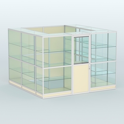 Павильон из профиля пристенный №9г (6,75 кв. м), Крем Вайс