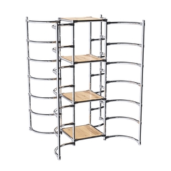 Хромированное вешало ДУГА №3-3 с полками ДСП 16 мм, Дуб Золотистый