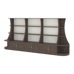 Пристенный низкий стеллаж ГАРАНТ №3, Дуб Венге + Белый