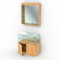 Комбинированный прилавок-витрина зеркальный КПВ-01-08, Дуб Золотистый