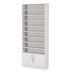 Стеллаж из ДСП с 8-ю полками 250x900 мм серии LEVEL-8 №11 (З/C - ДВП), Ясень Анкор светлый