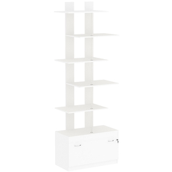Стеллаж серии КУБ №5 с четырьмя полками высокий, Белый