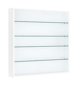 Витрина настенная №4-1Г открытая с прозрачными полками, Белый