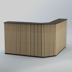 Ресепшен угловой большой серии ВЕРТИКАЛЬ №5, Дуб Венге и Дуб Сонома