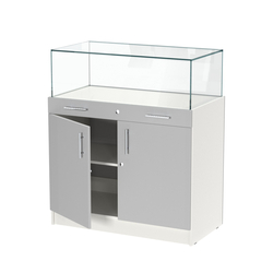 Прилавок ювелирный "Диаманд" №1-1000 пристенный, Белый + Серый