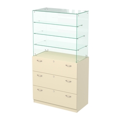 Выставочный прилавок с выдвижными ящиками Селена-3, Крем Вайс