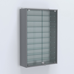 Витрина настенная №202-5А высокая с девятью полками, Темно-Серый