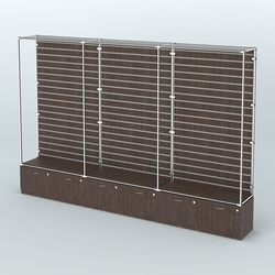 Торговая система ХРОМ (задняя стенка - Экономпанель) №10 с тумбами Т-15, Дуб Венге