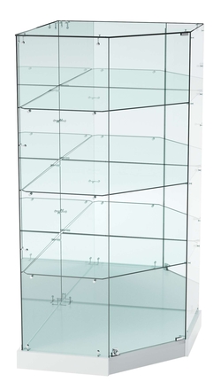 Витрина Хит продаж №17 (угловая пятигранная, закрытая, З/C - зеркало), Серый