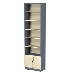 Стеллаж из ДСП с 5-ю полками 300x600 мм серии LEVEL-5 №5 (З/C - ДВП), Темно-серый + Крем Вайс