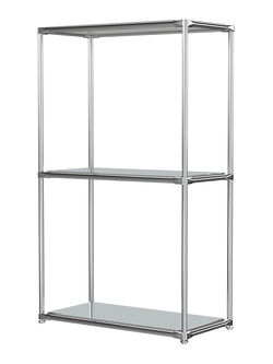 Хромированный стеллаж СТИЛЬ №2а-4 с зеркалами, Метрополитан Грей