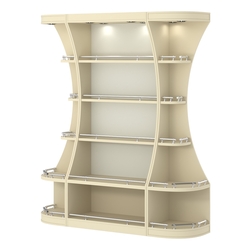 Пристенный высокий стеллаж ГАРАНТ №1-О с ограничителями, Крем Вайс + Белый