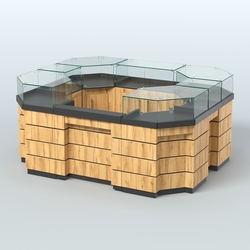 Торговый островок GOLD №3 (4,94 кв.м), Черный и Дуб Золотистый 10-U1148