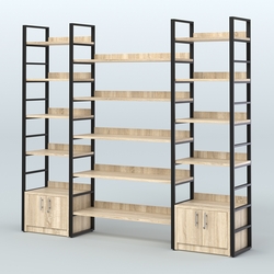 Комбо стеллажей с полками STRONG - АЛЬФА №3 (2560 мм), Дуб Сонома